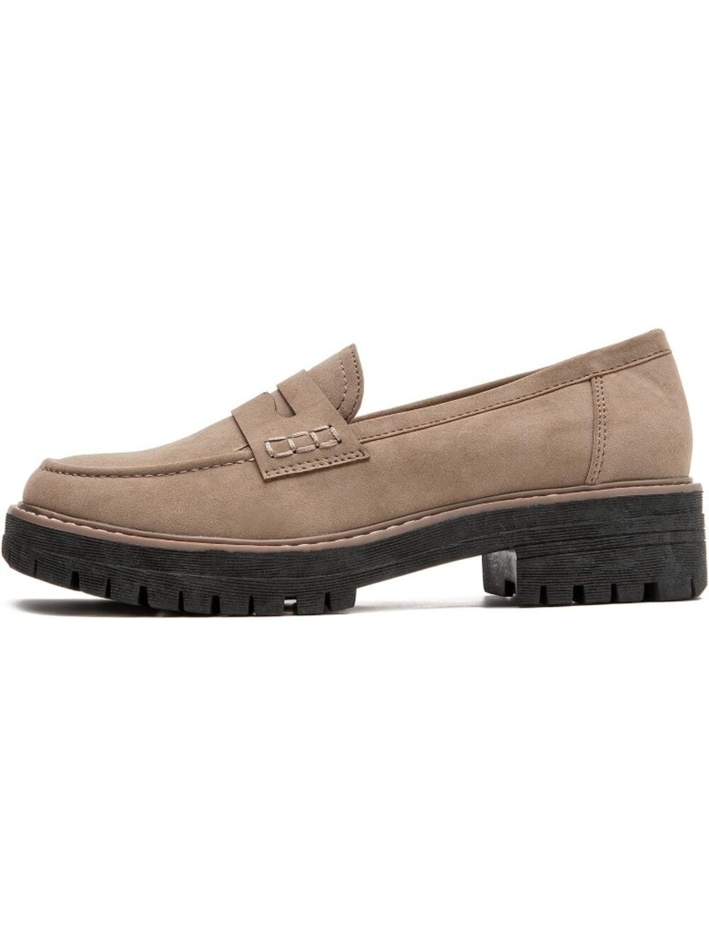 Women's Khaki Loafers Shoes Platform Chunky Penny Loafer Lug Sole Comfortable - Picture 3 of 6